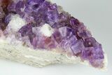 Purple, Cubic Fluorite Crystals with Quartz - Berbes, Spain #183835-2